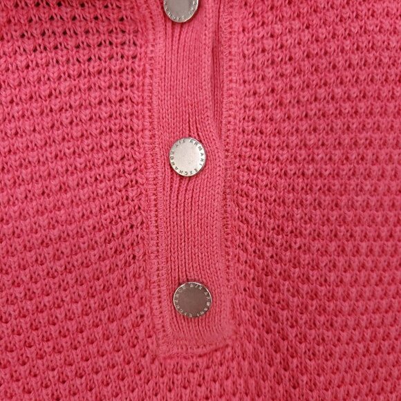 Armani Exchange Tunic Sweater Womens Large Crochet Belted Dress Wide Neck Coral - Picture 9 of 15